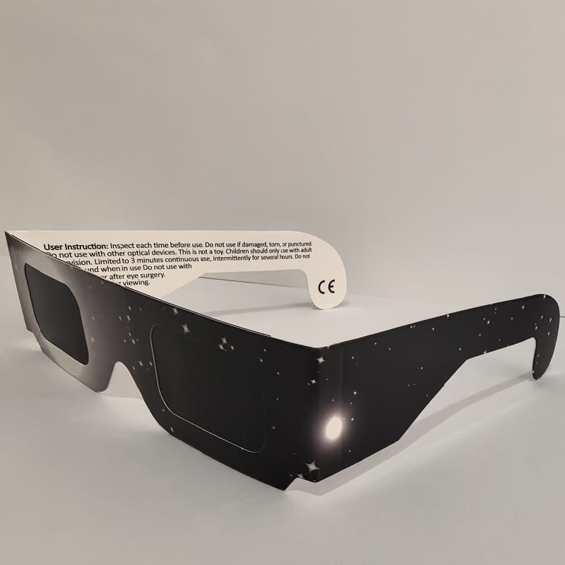 Lunettes d'éclipse solaire à monture en papier imprimé pour hommes et femmes. Style élégant et protection certifiée – Image 5