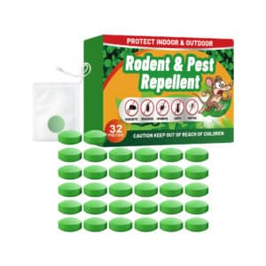 Lot de 32 pastilles répulsives professionnelles ultra-puissantes anti-souris, anti-rats et anti-insectes. Action rapide et durable